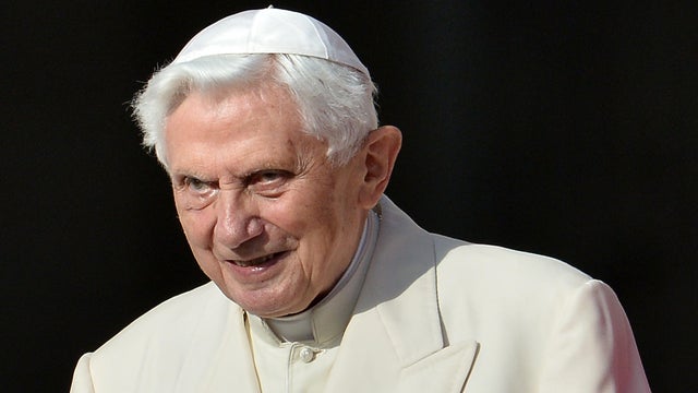 Emeritus Pope Benedict XVI attends a papal mass for elderly people at St. Peter's Square on Sept. 28, 2014, at the Vatican. 