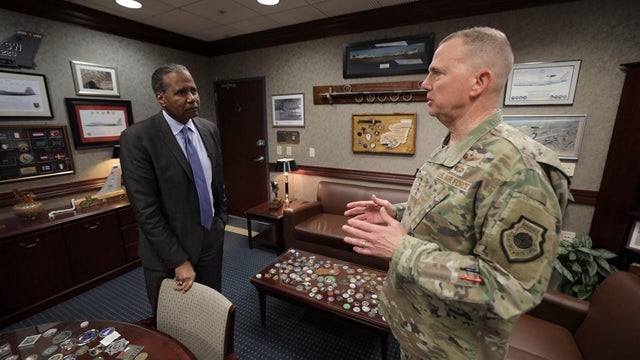 Bill Whitaker and Gen. Gregory Guillot 