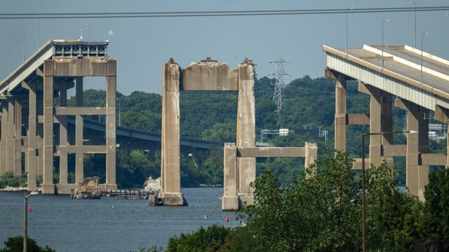 Ramps to the Francis Scott Key Bridge in Baltimore, Maryland 